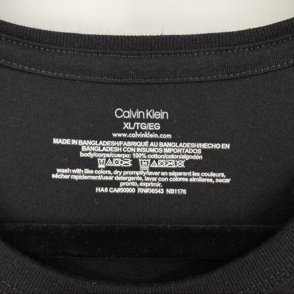 Calvin Klein Mens Classic Solid Black Tee Basic T-Shirt Size XL - Picture 5 of 6
